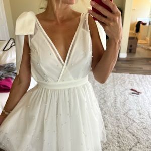 NEW White pearl midi dress